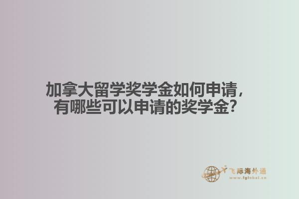 加拿大留學(xué)獎學(xué)金如何申請，有哪些可以申請的獎學(xué)金？