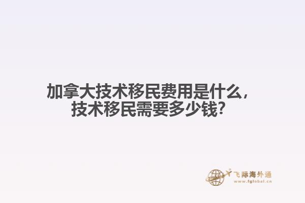 加拿大技術(shù)移民費(fèi)用是什么，技術(shù)移民需要多少錢？
