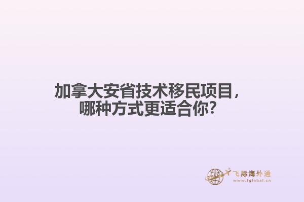 加拿大安省技術(shù)移民項(xiàng)目，哪種方式更適合你？
