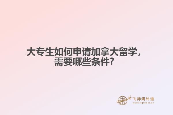 大專生如何申請加拿大留學(xué)，需要哪些條件？