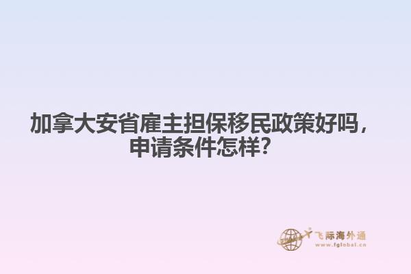 加拿大安省雇主擔保移民政策好嗎，申請條件怎樣？