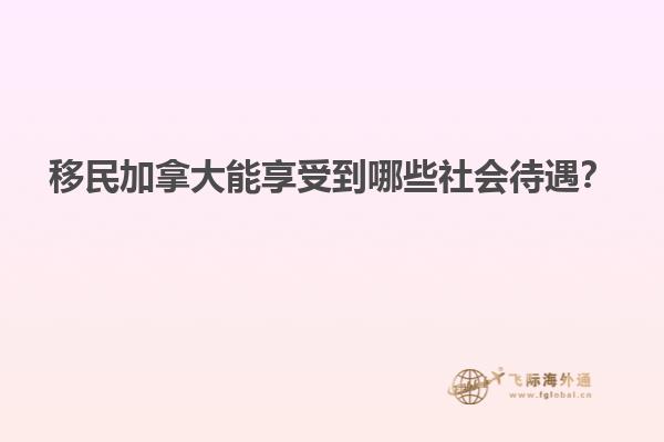 移民加拿大能享受到哪些社會待遇？