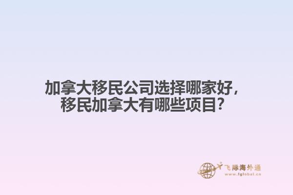加拿大移民公司選擇哪家好，移民加拿大有哪些項目？