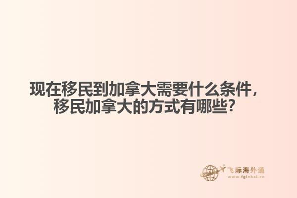 現(xiàn)在移民到加拿大需要什么條件，移民加拿大的方式有哪些？