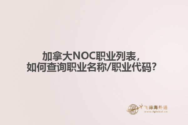 加拿大NOC職業(yè)列表，如何查詢職業(yè)名稱/職業(yè)代碼？