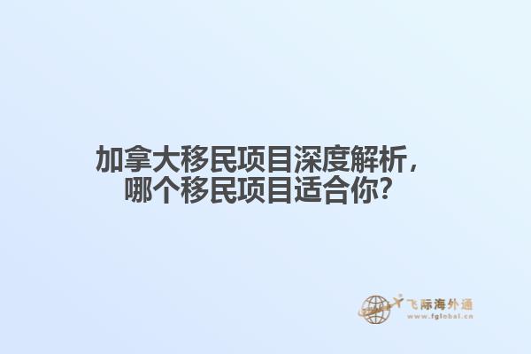 加拿大移民項(xiàng)目深度解析，哪個移民項(xiàng)目適合你？