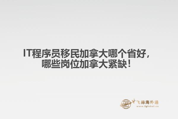 IT程序員移民加拿大哪個(gè)省好，哪些崗位加拿大緊缺！