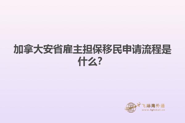 加拿大安省雇主擔保移民申請流程是什么？