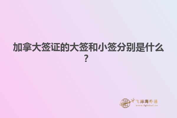 加拿大簽證的大簽和小簽分別是什么？