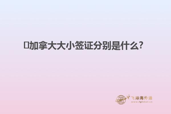 ?加拿大大小簽證分別是什么？