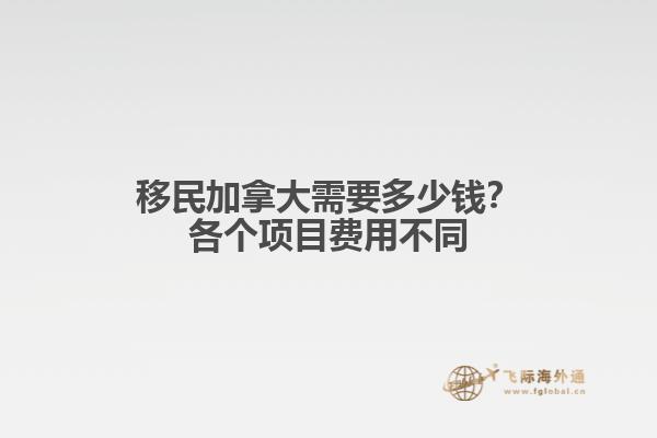 移民加拿大需要多少錢？各個項目費用不同