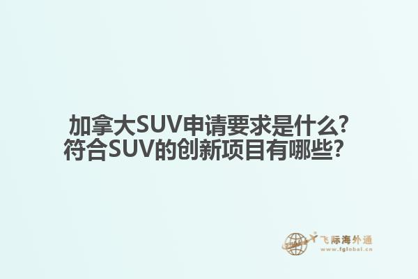 加拿大SUV申請要求是什么?符合SUV的創(chuàng)新項目有哪些？