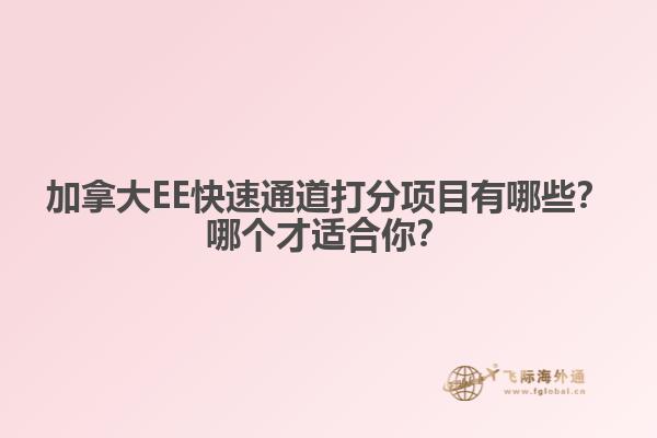 加拿大EE快速通道打分項目有哪些？哪個才適合你？