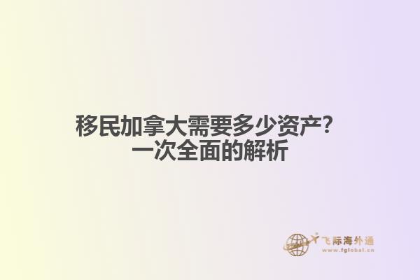 移民加拿大需要多少資產(chǎn)？一次全面的解析