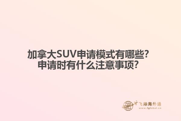 加拿大SUV申請(qǐng)模式有哪些？申請(qǐng)時(shí)有什么注意事項(xiàng)？