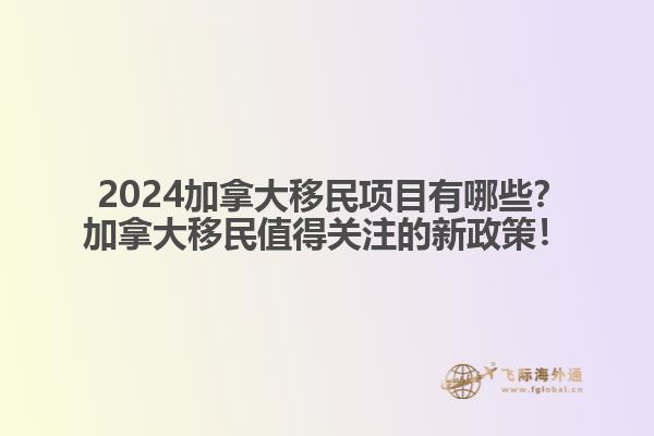  2024加拿大移民項(xiàng)目有哪些？加拿大移民值得關(guān)注的新政策！