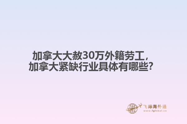 加拿大大赦30萬外籍勞工，加拿大緊缺行業(yè)具體有哪些？