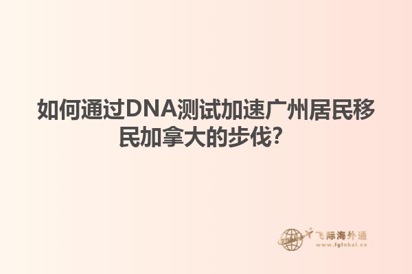 如何通過DNA測試加速廣州居民移民加拿大的步伐？