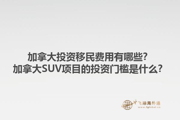 加拿大投資移民費用有哪些？加拿大SUV項目的投資門檻是什么？1.jpg