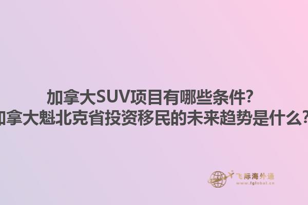 加拿大SUV項目有哪些條件？加拿大魁北克省投資移民的未來趨勢是什么？1.jpg