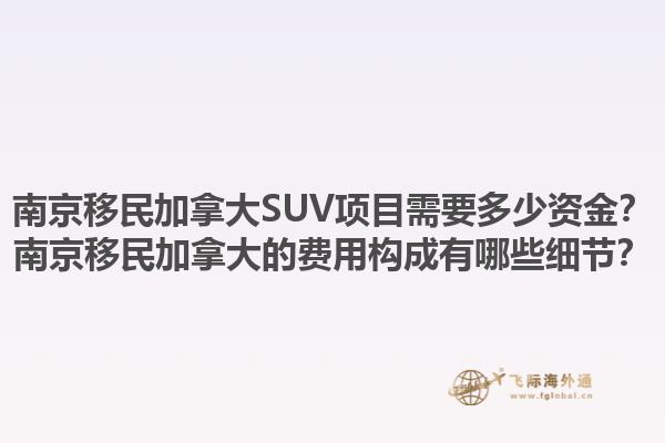 南京移民加拿大SUV項(xiàng)目需要多少資金？南京移民加拿大的費(fèi)用構(gòu)成有哪些細(xì)節(jié)？