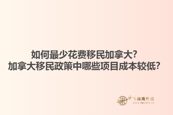如何最少花費移民加拿大？加拿大移民政策中哪些項目成本較低？