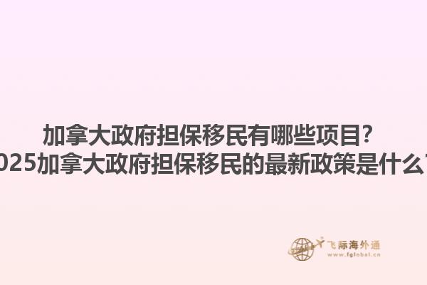 加拿大政府擔(dān)保移民有哪些項(xiàng)目？2025加拿大政府擔(dān)保移民的最新政策是什么？