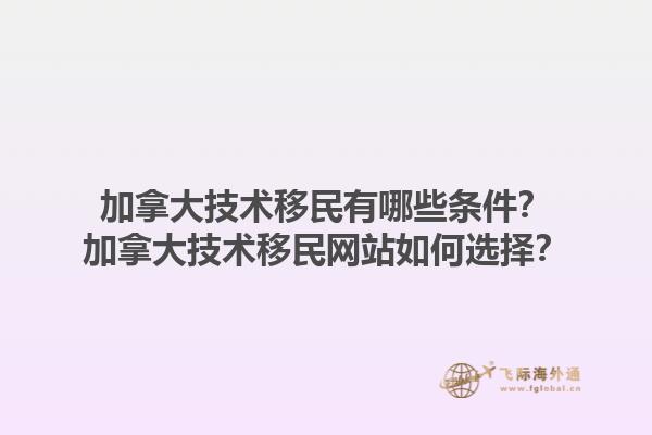 加拿大技術移民有哪些條件？加拿大技術移民網站如何選擇？