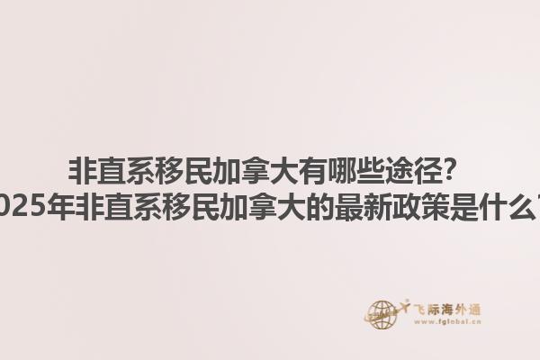 非直系移民加拿大有哪些途徑？2025年非直系移民加拿大的最新政策是什么？