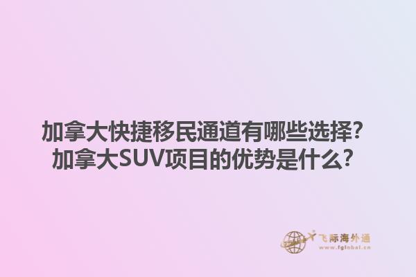 加拿大快捷移民通道有哪些選擇？加拿大SUV項(xiàng)目的優(yōu)勢(shì)是什么？