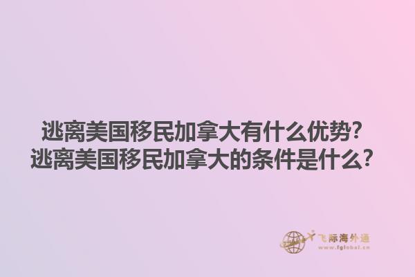 逃離美國移民加拿大有什么優(yōu)勢？逃離美國移民加拿大的條件是什么？