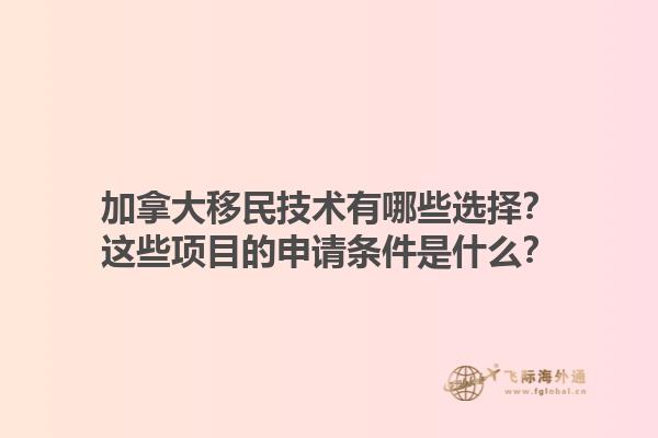 加拿大移民技術(shù)有哪些選擇？這些項目的申請條件是什么？1.jpg