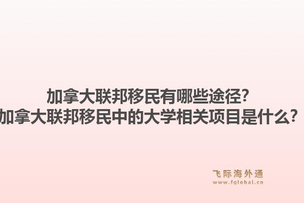 加拿大聯(lián)邦移民有哪些途徑？加拿大聯(lián)邦移民中的大學(xué)相關(guān)項(xiàng)目是什么？1.jpg