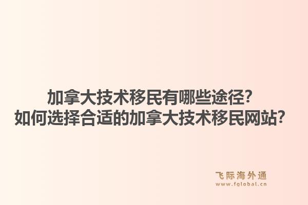 加拿大技術(shù)移民有哪些途徑？如何選擇合適的加拿大技術(shù)移民網(wǎng)站？1.jpg